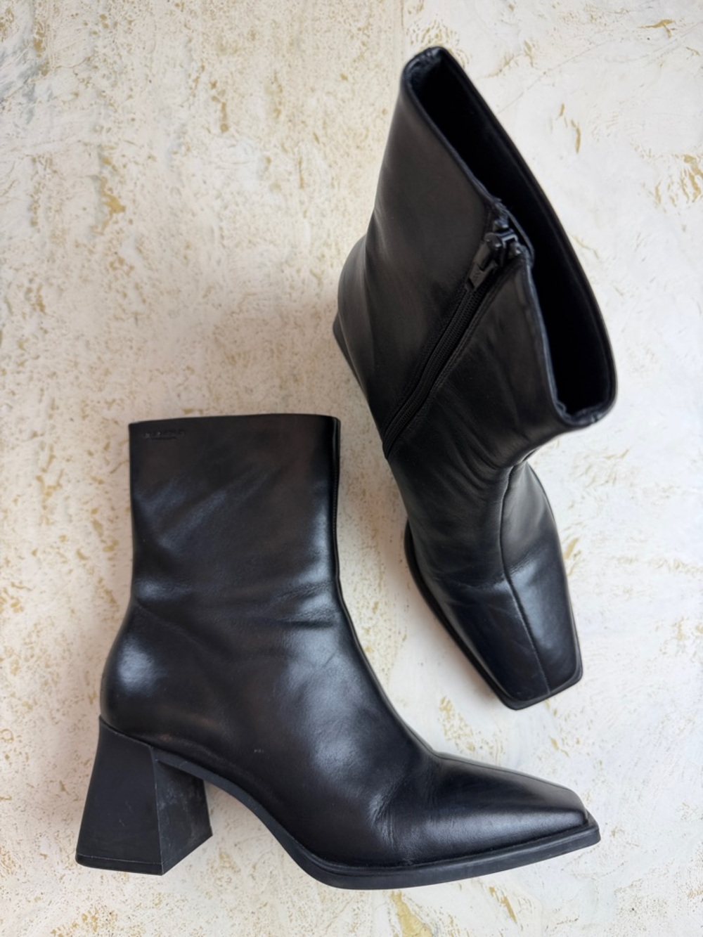 Vagabond Shoemakers Hedda Ankle Boots Black Leather EU 39 US 8.5 Square Toe